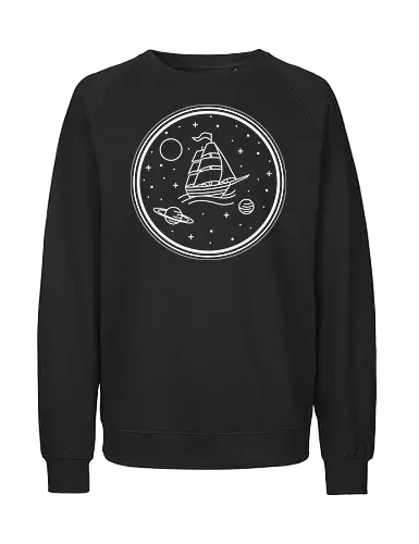 Space Travelers  - space, astronaut, boat, cosmic, cosmos, galaxy, jules verne, nasa, planets, sail, sailing, sci fi, ship, stars, universe - Fairtrade Sweatshirt