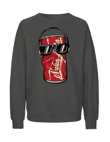 Dancing Atomic Can - video game, 80s, 90s, atomic, brotherhood, cola, dancing, gamer, gaming, ghoul, post apocalyptic, rpg, soda, survivor, atom punk - Fairtrade Sweatshirt