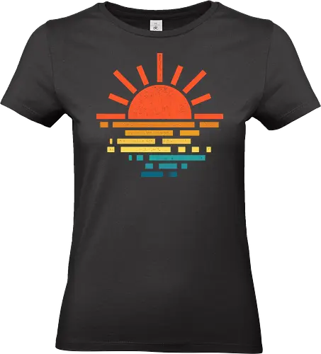 Simply Summer - summer, abstract, beach, geometric, minimalist, ocean, sea, summertime, sun, sunset, swim, swimming, travel, vacation, water - Standard T-Shirt (Frauen)