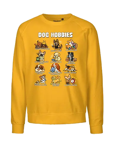 Dog Hobbies - dog, animal, dog dad, dog lover, dog mom, dogs, funny, hobbies, hobbies interests, hobby, joke, meme, pet, pets, puppy - Fairtrade Sweatshirt