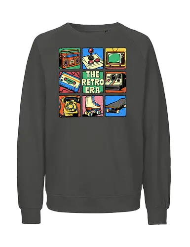 The Retro Era - retro, 70s, 80s, 90s, boombox, cassette tape, childhood, classic, eras tour, im this old, music, nostalgia, retro gaming, the retro era, vintage - Fairtrade Sweatshirt