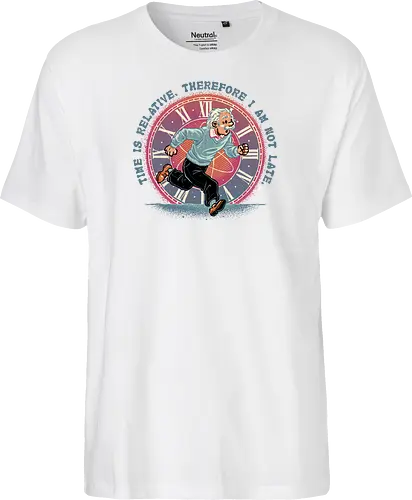 The Relativity of Time - Physicist, scientist, science, time, movie, mash up, adventure, funny, cute - Fairtrade T-Shirt