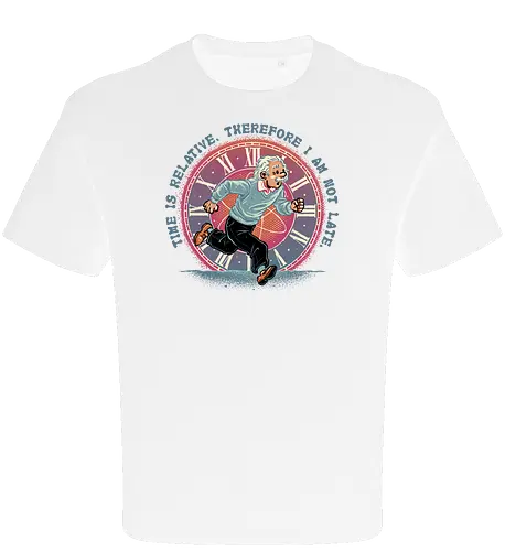 The Relativity of Time - Physicist, scientist, science, time, movie, mash up, adventure, funny, cute - Oversize T-Shirt