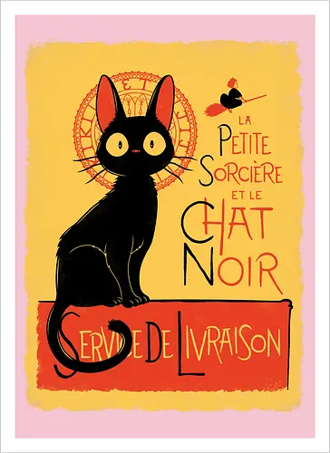 Black Cat & Little Witch - Vintage Parisian Anime