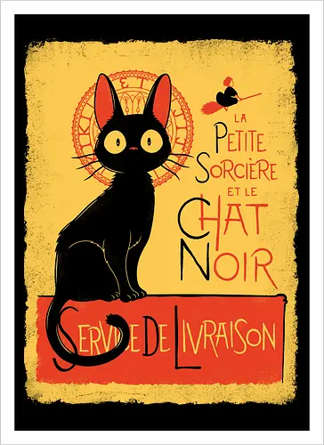 Black Cat & Little Witch - Vintage Parisian Anime