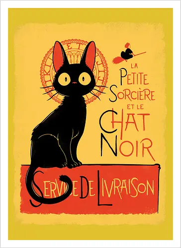 Black Cat & Little Witch - Vintage Parisian Anime