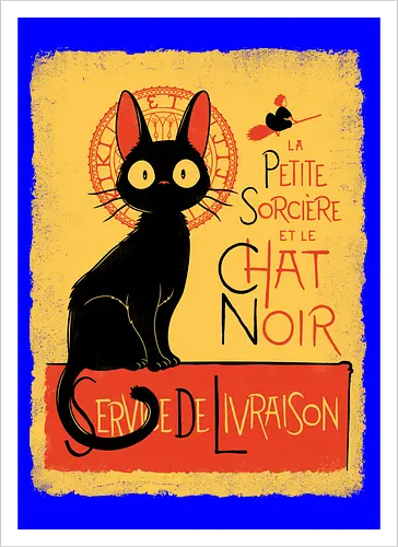 Black Cat & Little Witch - Vintage Parisian Anime