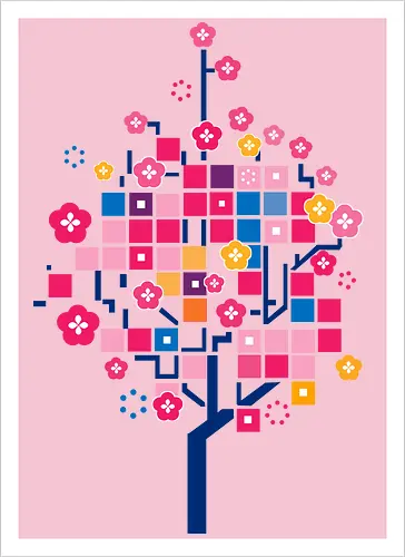 Graphic cherry tree