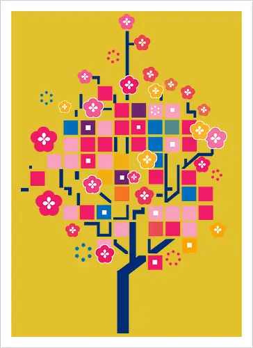 Graphic cherry tree