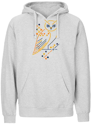 Graphic owl - owl, geometric, simple, graphic, nature, animals, birds - Fairtrade Hoodie