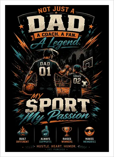 Dad and Child Playing Basketball