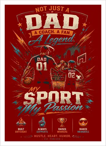 Dad and Child Playing Basketball