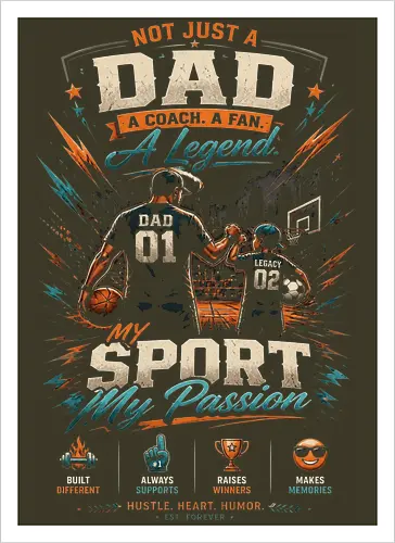 Dad and Child Playing Basketball