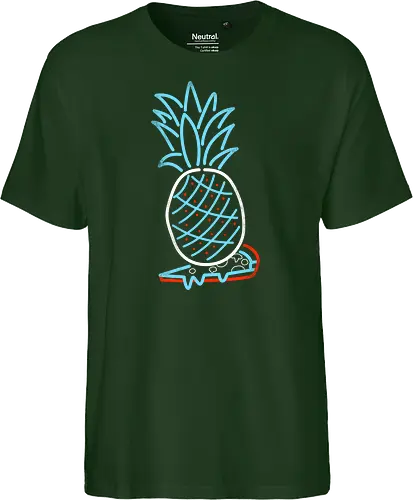 Pineapple on Pizza - Pineapple on Pizza, pizza, foodie, minimal, funny, neon sign, 80s, retro - Fairtrade T-Shirt