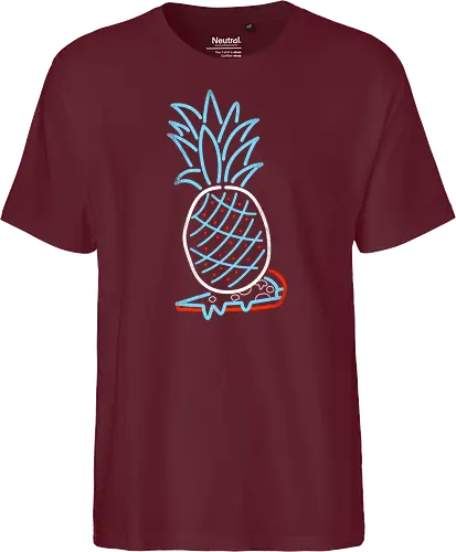 Pineapple on Pizza - Pineapple on Pizza, pizza, foodie, minimal, funny, neon sign, 80s, retro - Fairtrade T-Shirt