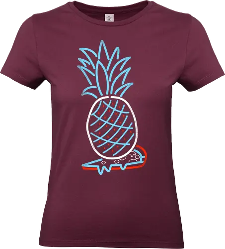 Pineapple on Pizza - Pineapple on Pizza, pizza, foodie, minimal, funny, neon sign, 80s, retro - Standard T-Shirt (Frauen)