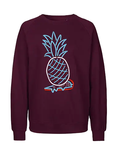 Pineapple on Pizza - Pineapple on Pizza, pizza, foodie, minimal, funny, neon sign, 80s, retro - Fairtrade Sweatshirt