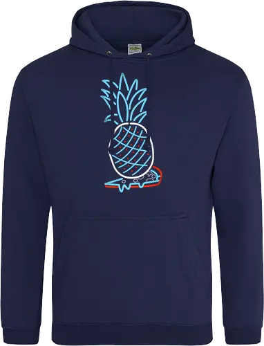 Pineapple on Pizza - Pineapple on Pizza, pizza, foodie, minimal, funny, neon sign, 80s, retro - Standard Hoodie