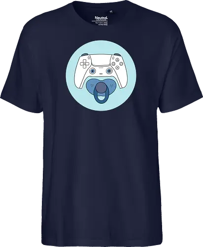 Cuteroller blau - Caricatura, Ruth Hebler, Controller, Baby, Schnuller, Gaming - Fairtrade T-Shirt