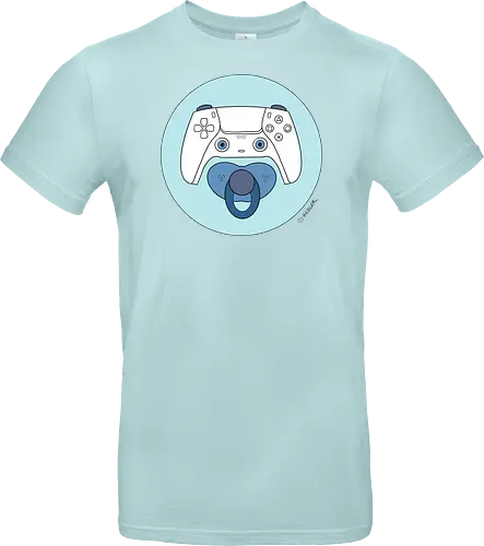 Cuteroller blau - Caricatura, Ruth Hebler, Controller, Baby, Schnuller, Gaming - Standard T-Shirt