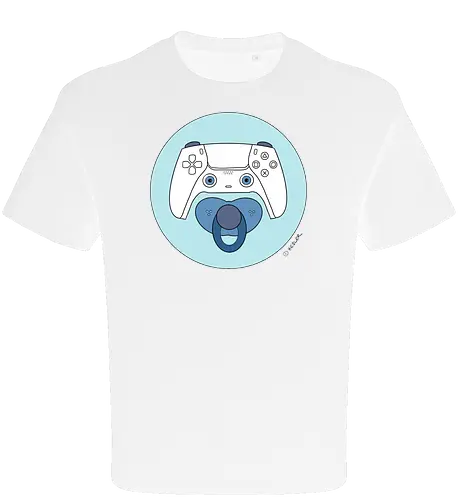 Cuteroller blau - Caricatura, Ruth Hebler, Controller, Baby, Schnuller, Gaming - Oversize T-Shirt