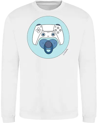 Cuteroller blau - Caricatura, Ruth Hebler, Controller, Baby, Schnuller, Gaming - Sweatshirt