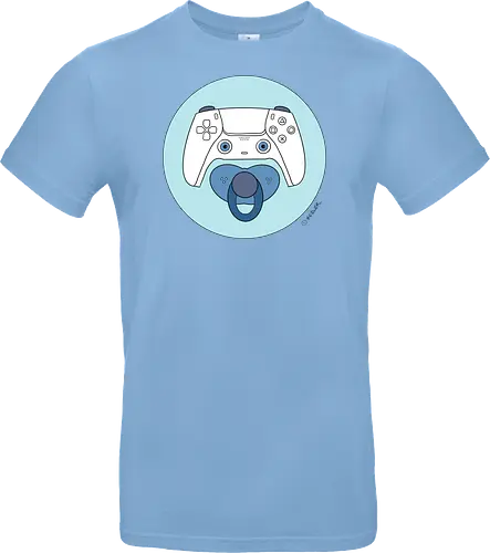 Cuteroller blau - Caricatura, Ruth Hebler, Controller, Baby, Schnuller, Gaming - Standard T-Shirt