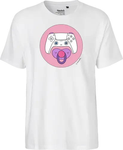 Cuteroller rosa - Caricatura, Ruth Hebler, Controller, Baby, Schnuller, Gaming - Fairtrade T-Shirt