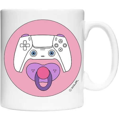 Cuteroller rosa - Caricatura, Ruth Hebler, Controller, Baby, Schnuller, Gaming - Keramiktasse