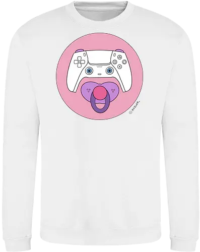 Cuteroller rosa - Caricatura, Ruth Hebler, Controller, Baby, Schnuller, Gaming - Sweatshirt