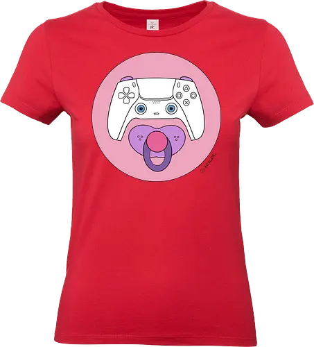 Cuteroller rosa - Caricatura, Ruth Hebler, Controller, Baby, Schnuller, Gaming - Standard T-Shirt (Frauen)