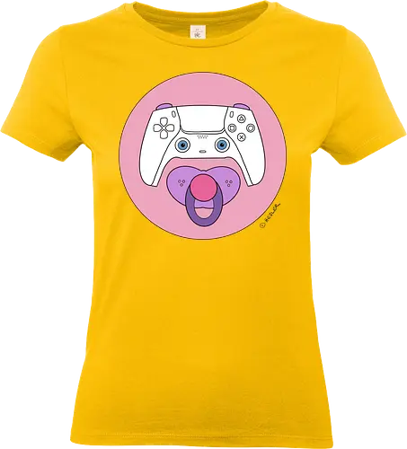 Cuteroller rosa - Caricatura, Ruth Hebler, Controller, Baby, Schnuller, Gaming - Standard T-Shirt (Frauen)
