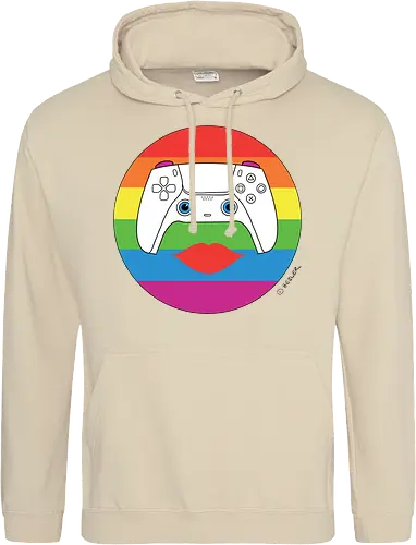 Cuteroller Rainbow - Caricatura, Ruth Hebler, Controller, Regenbogen, Rainbow, Pride, Queer, LGBTQIA+, Diversität, Gaming - Standard Hoodie