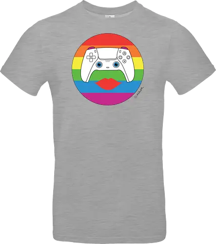 Cuteroller Rainbow - Caricatura, Ruth Hebler, Controller, Regenbogen, Rainbow, Pride, Queer, LGBTQIA+, Diversität, Gaming - Standard T-Shirt