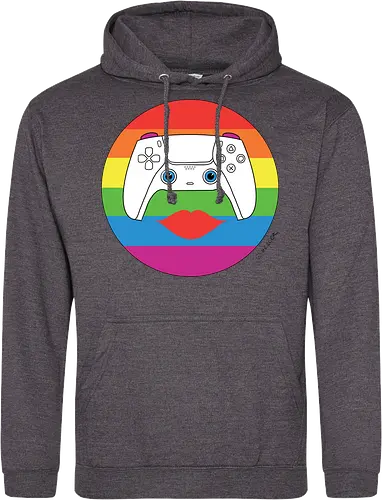 Cuteroller Rainbow - Caricatura, Ruth Hebler, Controller, Regenbogen, Rainbow, Pride, Queer, LGBTQIA+, Diversität, Gaming - Standard Hoodie