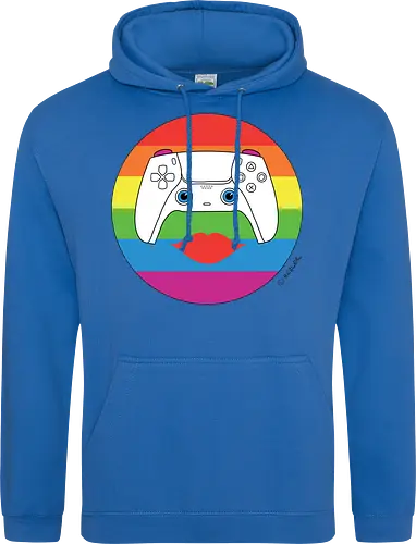 Cuteroller Rainbow - Caricatura, Ruth Hebler, Controller, Regenbogen, Rainbow, Pride, Queer, LGBTQIA+, Diversität, Gaming - Standard Hoodie