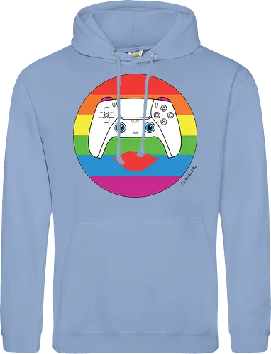Cuteroller Rainbow - Caricatura, Ruth Hebler, Controller, Regenbogen, Rainbow, Pride, Queer, LGBTQIA+, Diversität, Gaming - Standard Hoodie