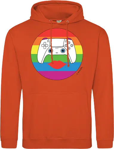 Cuteroller Rainbow - Caricatura, Ruth Hebler, Controller, Regenbogen, Rainbow, Pride, Queer, LGBTQIA+, Diversität, Gaming - Standard Hoodie