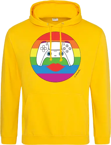 Cuteroller Rainbow - Caricatura, Ruth Hebler, Controller, Regenbogen, Rainbow, Pride, Queer, LGBTQIA+, Diversität, Gaming - Standard Hoodie