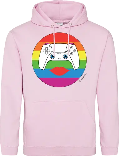 Cuteroller Rainbow - Caricatura, Ruth Hebler, Controller, Regenbogen, Rainbow, Pride, Queer, LGBTQIA+, Diversität, Gaming - Standard Hoodie
