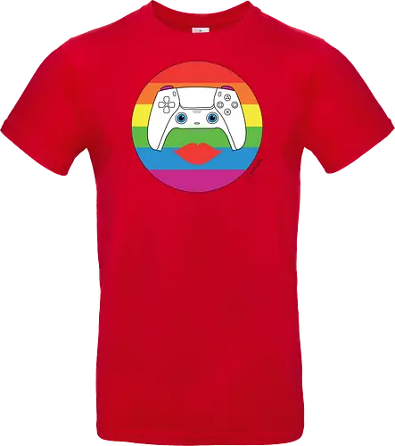 Cuteroller Rainbow - Caricatura, Ruth Hebler, Controller, Regenbogen, Rainbow, Pride, Queer, LGBTQIA+, Diversität, Gaming - Standard T-Shirt