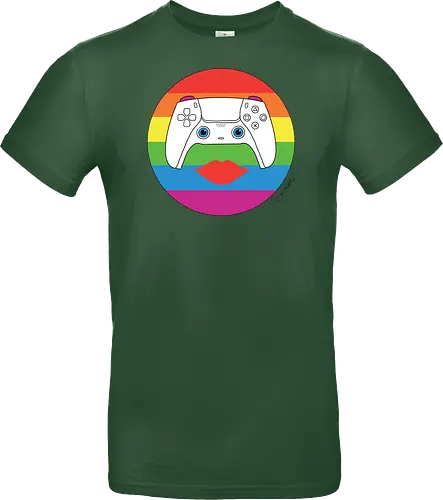 Cuteroller Rainbow - Caricatura, Ruth Hebler, Controller, Regenbogen, Rainbow, Pride, Queer, LGBTQIA+, Diversität, Gaming - Standard T-Shirt