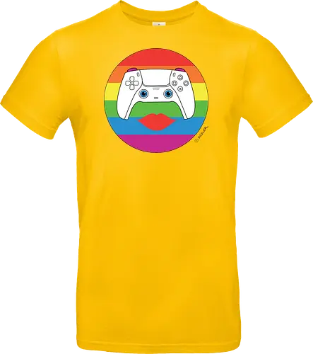 Cuteroller Rainbow - Caricatura, Ruth Hebler, Controller, Regenbogen, Rainbow, Pride, Queer, LGBTQIA+, Diversität, Gaming - Standard T-Shirt