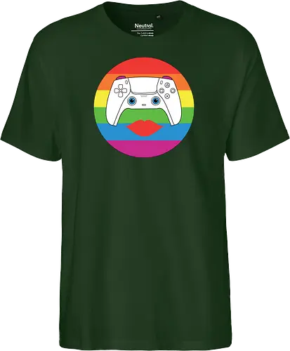 Cuteroller Rainbow - Caricatura, Ruth Hebler, Controller, Regenbogen, Rainbow, Pride, Queer, LGBTQIA+, Diversität, Gaming - Fairtrade T-Shirt