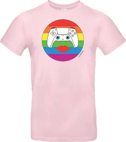 Cuteroller Rainbow - Caricatura, Ruth Hebler, Controller, Regenbogen, Rainbow, Pride, Queer, LGBTQIA+, Diversität, Gaming - Standard T-Shirt