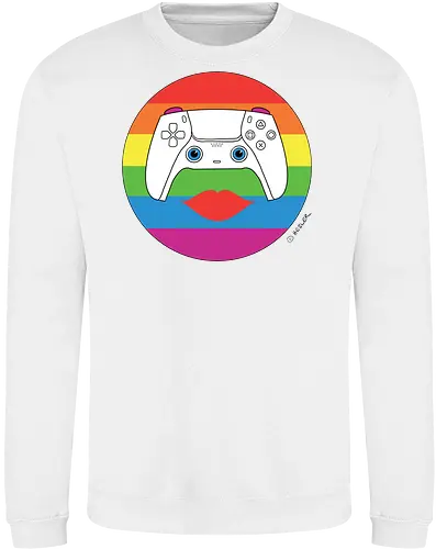 Cuteroller Rainbow - Caricatura, Ruth Hebler, Controller, Regenbogen, Rainbow, Pride, Queer, LGBTQIA+, Diversität, Gaming - Sweatshirt