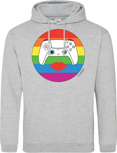 Cuteroller Rainbow - Caricatura, Ruth Hebler, Controller, Regenbogen, Rainbow, Pride, Queer, LGBTQIA+, Diversität, Gaming - Standard Hoodie