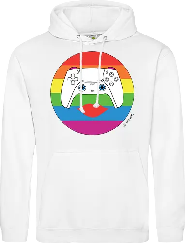 Cuteroller Rainbow - Caricatura, Ruth Hebler, Controller, Regenbogen, Rainbow, Pride, Queer, LGBTQIA+, Diversität, Gaming - Standard Hoodie