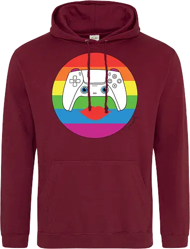 Cuteroller Rainbow - Caricatura, Ruth Hebler, Controller, Regenbogen, Rainbow, Pride, Queer, LGBTQIA+, Diversität, Gaming - Standard Hoodie