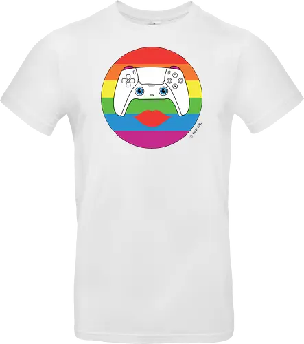 Cuteroller Rainbow - Caricatura, Ruth Hebler, Controller, Regenbogen, Rainbow, Pride, Queer, LGBTQIA+, Diversität, Gaming - Standard T-Shirt